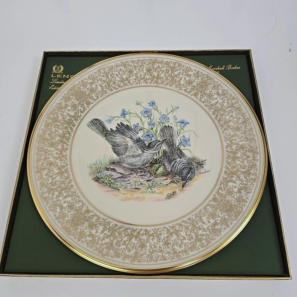 Lenox China Boehm Mockingbirds Bird Plate 1978 Limited Edition USA‎